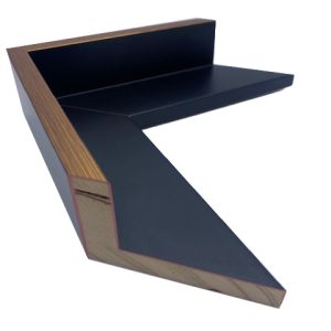 1/2 x 1 1/2 Black w/Antique Gold Floater