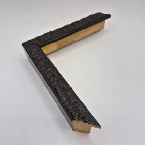 5/8 Black Flora Flora wood picture frame moulding - Studio Moulding